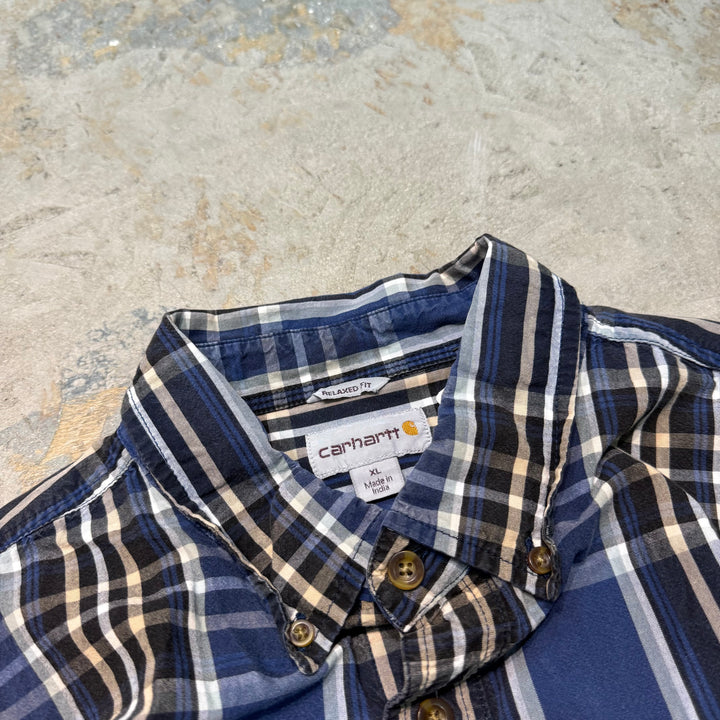 古着 carhartt/ カーハート/ ボタンダウン半袖シャツ/ チェック柄/ サイズXL