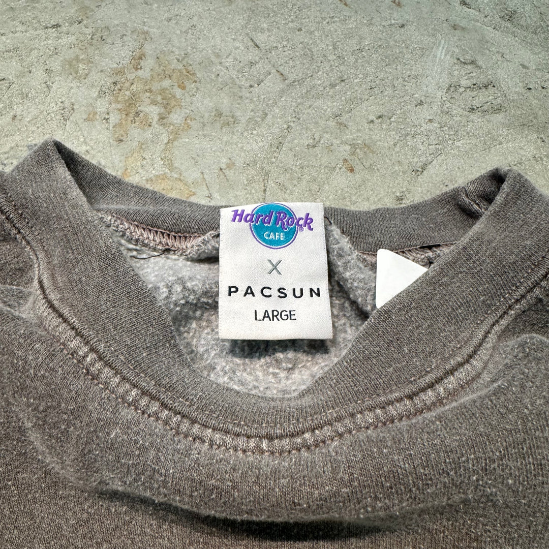 古着 Hard Rock Cafe×PACSUN/ハードロックカフェ/クルーネックスウェット/ サイズL