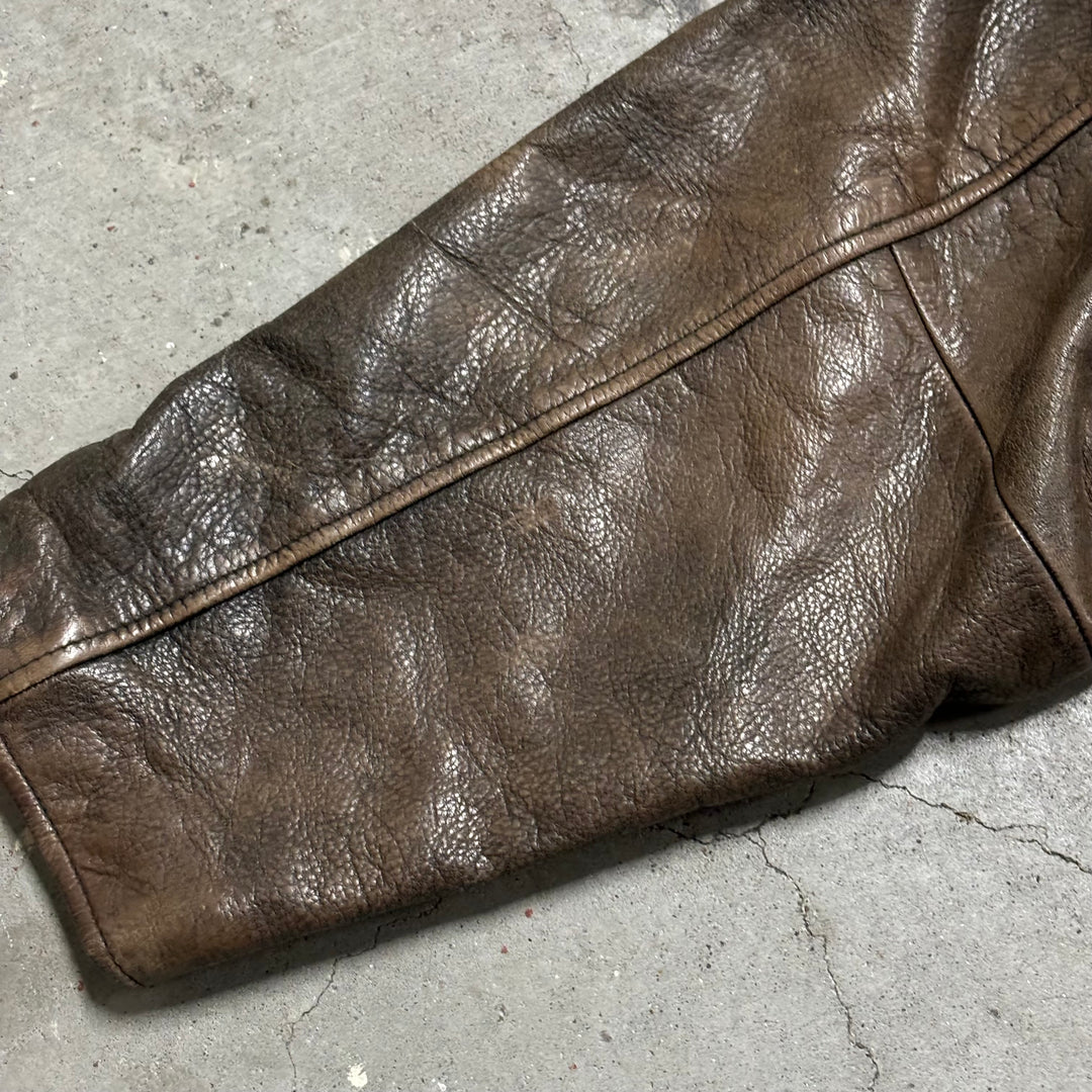 古着 Eddie bauer/ エディバウアー/ ジップアップレザージャケット/ サイズL