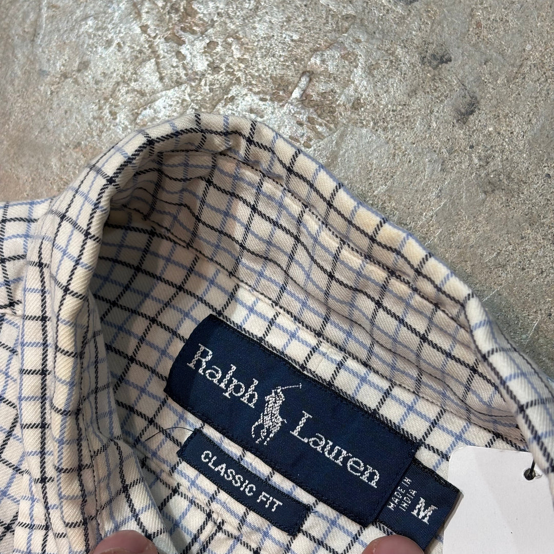 古着 90's POLO by Ralph Lauren/ ラルフ ローレン/ ボタンダウン長袖シャツ/ チェック柄/ サイズM