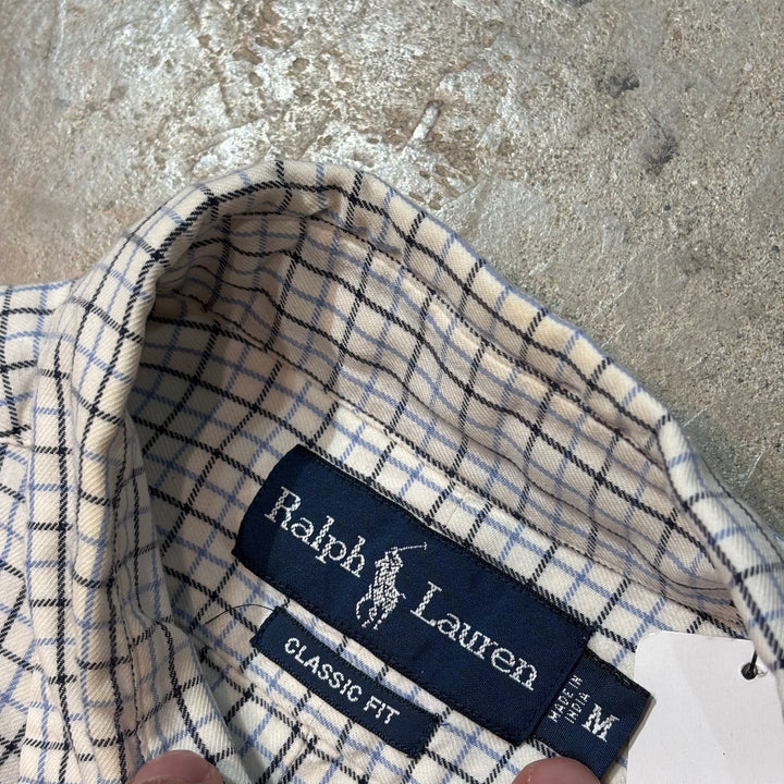 古着 90's POLO by Ralph Lauren/ ラルフ ローレン/ ボタンダウン長袖シャツ/ チェック柄/ サイズM