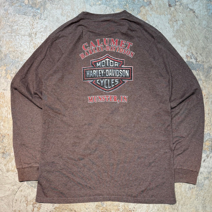 古着 USA製 Harley-Davidson/ハーレーダビッドソン/ ロングスリーブプリントTシャツ/サイズL