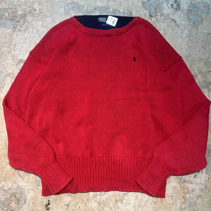 古着 90's〜 POLO by Ralph Lauren/ ラルフローレン/ クルーネックニットセーター/コットンニット/サイズXL