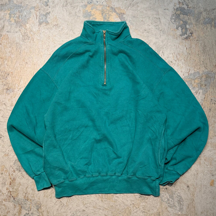 古着 USA製 90's L.L.Bean/エルエルビーン/ by Russell Athletic/ バイラッセルアスレチック/ ハーフジップスウェット/ サイズL
