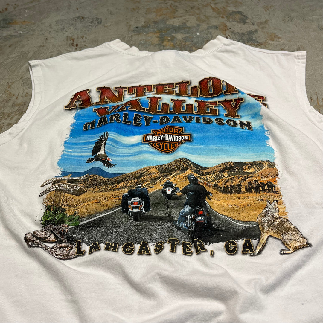 #4792 古着 HARLEY-DAVIDSON/ハーレーダビッドソン/ノースリーブプリントTシャツ/サイズL