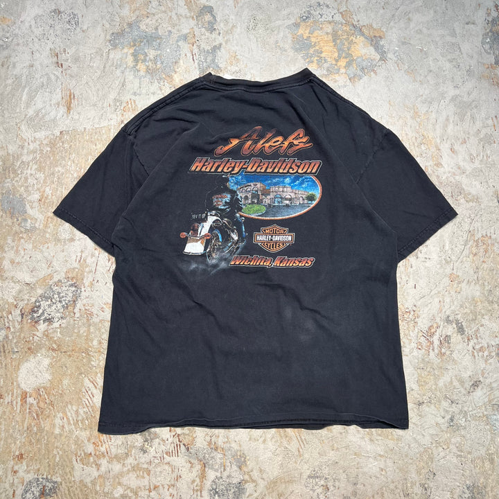 古着 Harley-Davidson/ハーレー ダビッドソン / ALEFS / カンザス州 ウィチタ ストア / プリントTシャツ / サイズxl