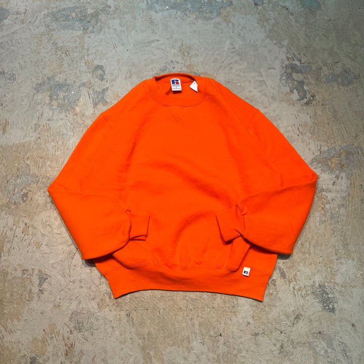 古着 USA製 80's〜 RUSSELL ATHLETIC/ ラッセルアスレチック/ ブランククルーネックスウェット/ 無地/ 前Vガゼット/ サイズM
