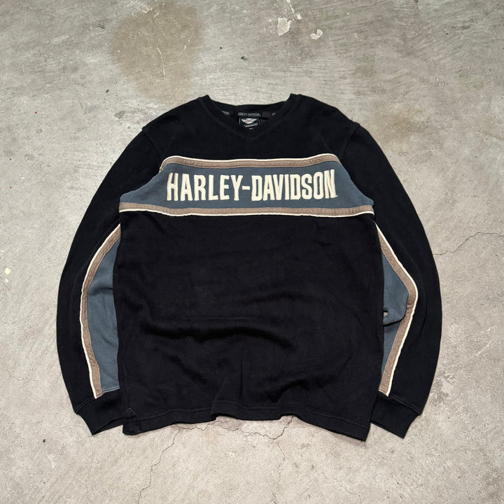 古着 HARLEY-DAVIDSON/ハーレーダビッドソン/Vネックコットンニットセーター/サイズM