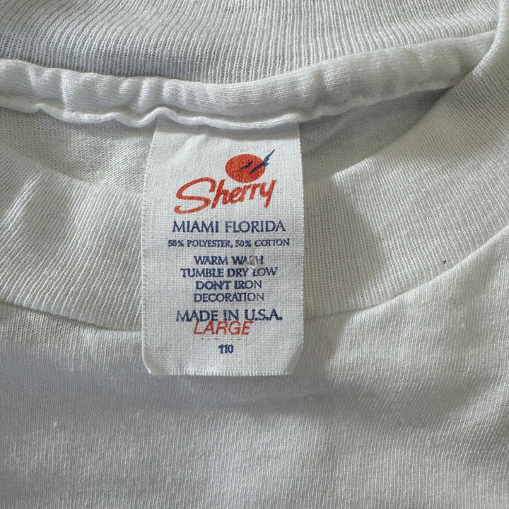 古着 90's USA製 Sherry シェリー MICKEY ミッキー FLORIDA フロリダ キャラクターTシャツ シングルステッチ サイズL