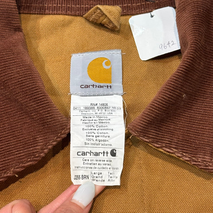 古着 Carhartt/ カーハート/ ブラッシュコート/ ダック地/ 襟コーデュロイ/ サイズL