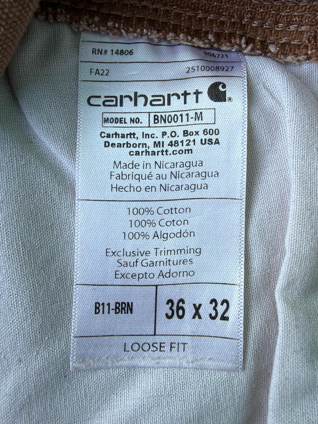 Carhartt Sashiko Patchwork Duck Painter Pants W36 L32