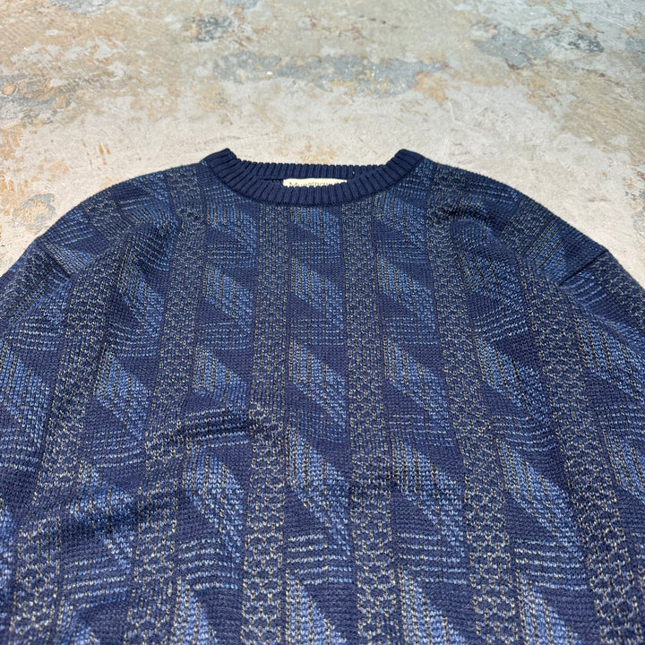 古着 MUNSINGWEAR/ マンシングウェア/ クルーネックニットセーター/ 総柄/ サイズL