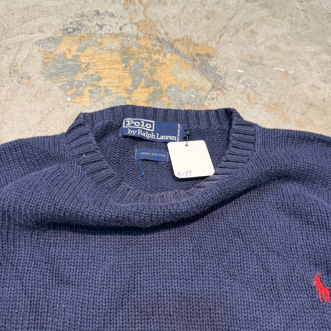 古着 POLO by Ralph Lauren/ ポロ バイ ラルフローレン/  クルーネックニットセーター/ サイズL