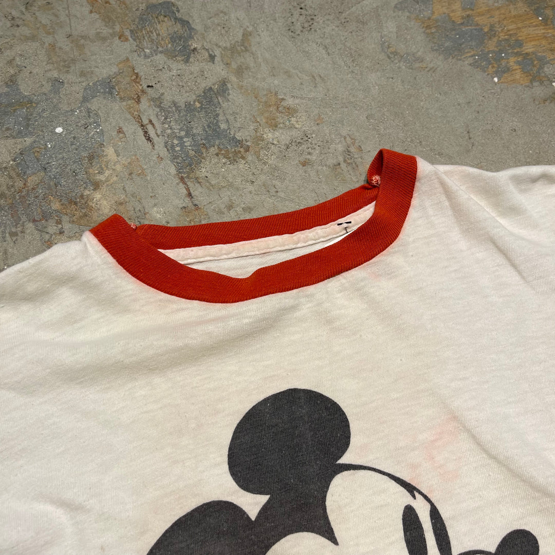 古着 80's~ USAVINTAGE /  Disney/ディズニー ミッキーマウス / ヴィンテージ シングルステッチ リンガーTシャツ / サイズM相当