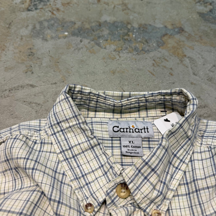古着 carhartt/ カーハート/ ボタンダウン半袖シャツ/ チェック柄/ リメイク/サイズXL