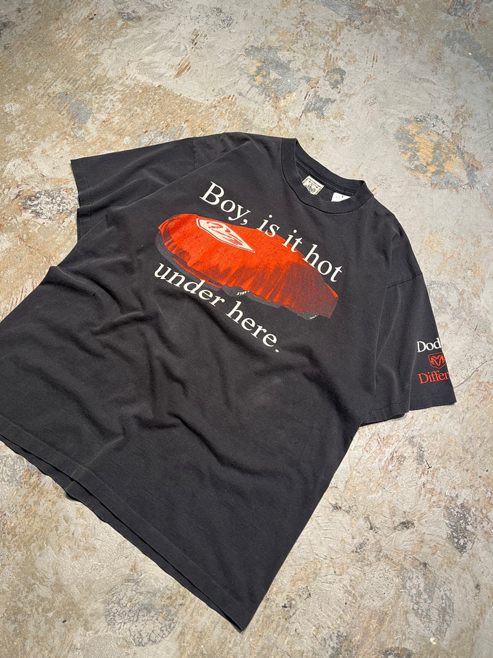 #MA115 古着 USA製 DODGE/ダッジ/坊や、ここの下は暑いですか。/ヴィンテージ シングルステッチ Tシャツ/サイズXL