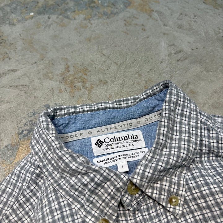 古着 Columbia/ コロンビア/ボタンダウン半袖シャツ/ チェック柄/サイズL