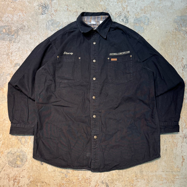 古着 Carhartt/ カーハート/ シャツジャケット/ 企業ロゴ/ 裏地チェック柄/ サイズXL