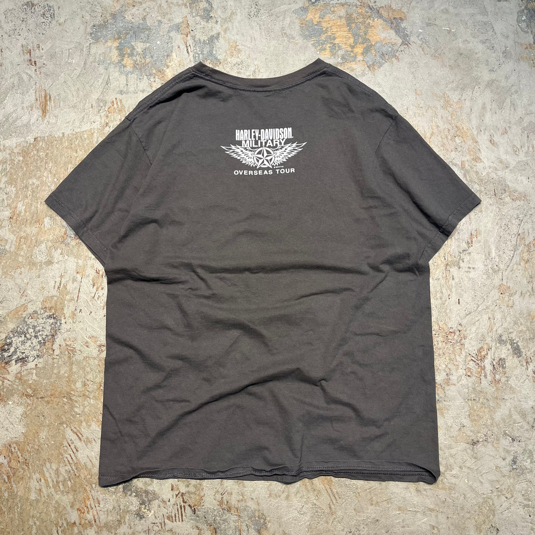 古着 Harley-Davidson/ハーレー ダビッドソン / MILITARY / OVERSEAS TOUR / プリントTシャツ / サイズXL相当