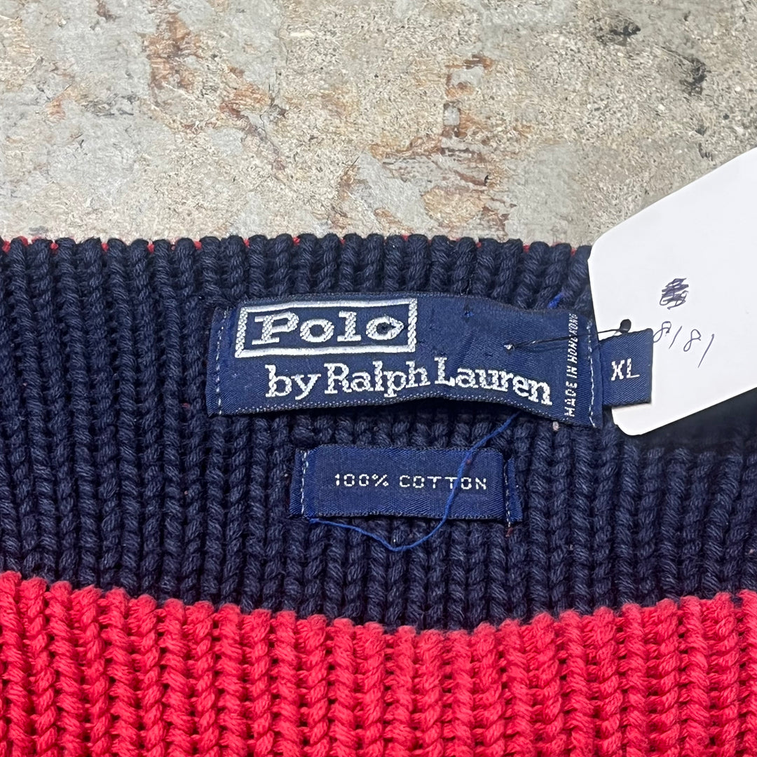 古着 90's〜 POLO by Ralph Lauren/ ラルフローレン/ クルーネックニットセーター/コットンニット/サイズXL