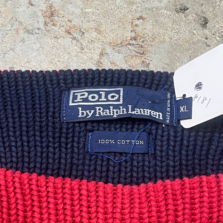古着 90's〜 POLO by Ralph Lauren/ ラルフローレン/ クルーネックニットセーター/コットンニット/サイズXL
