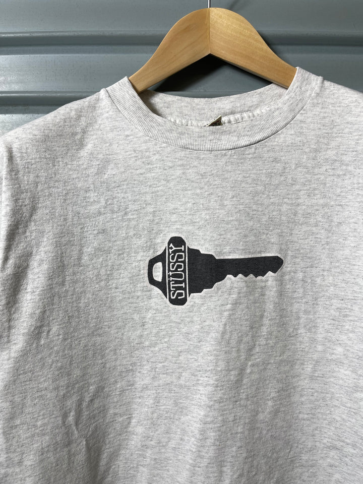 古着 USA製 90's OLD STUSSY / オールドステューシー / 白タグ / キーグラフィックTシャツ / Lサイズ