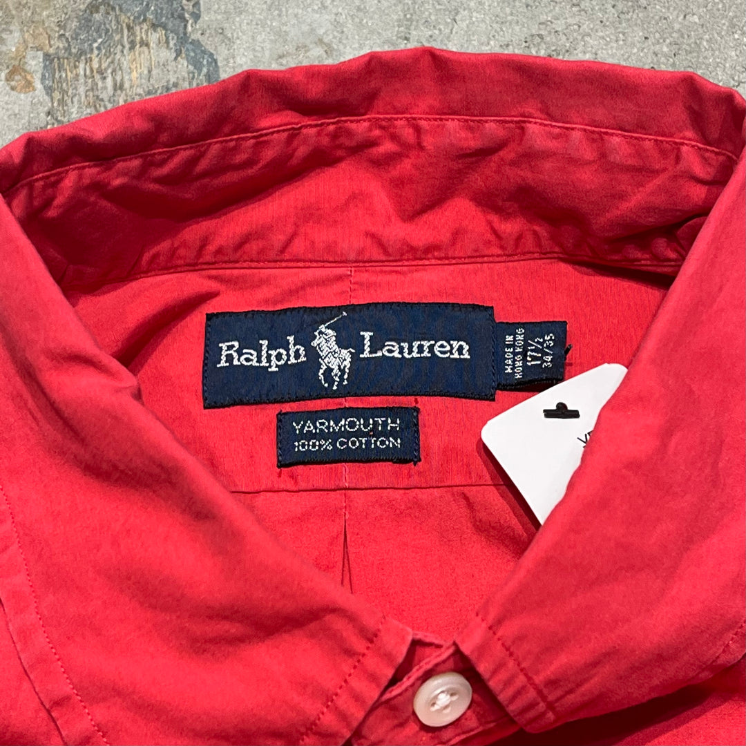 #4376 古着 Ralph Lauren/ラルフローレン/Long Sleeve Button Down Shirt/長袖ボタンダウンシャツ/YARMOUTH/ヤーマス/サイズ17 1/2 34/35