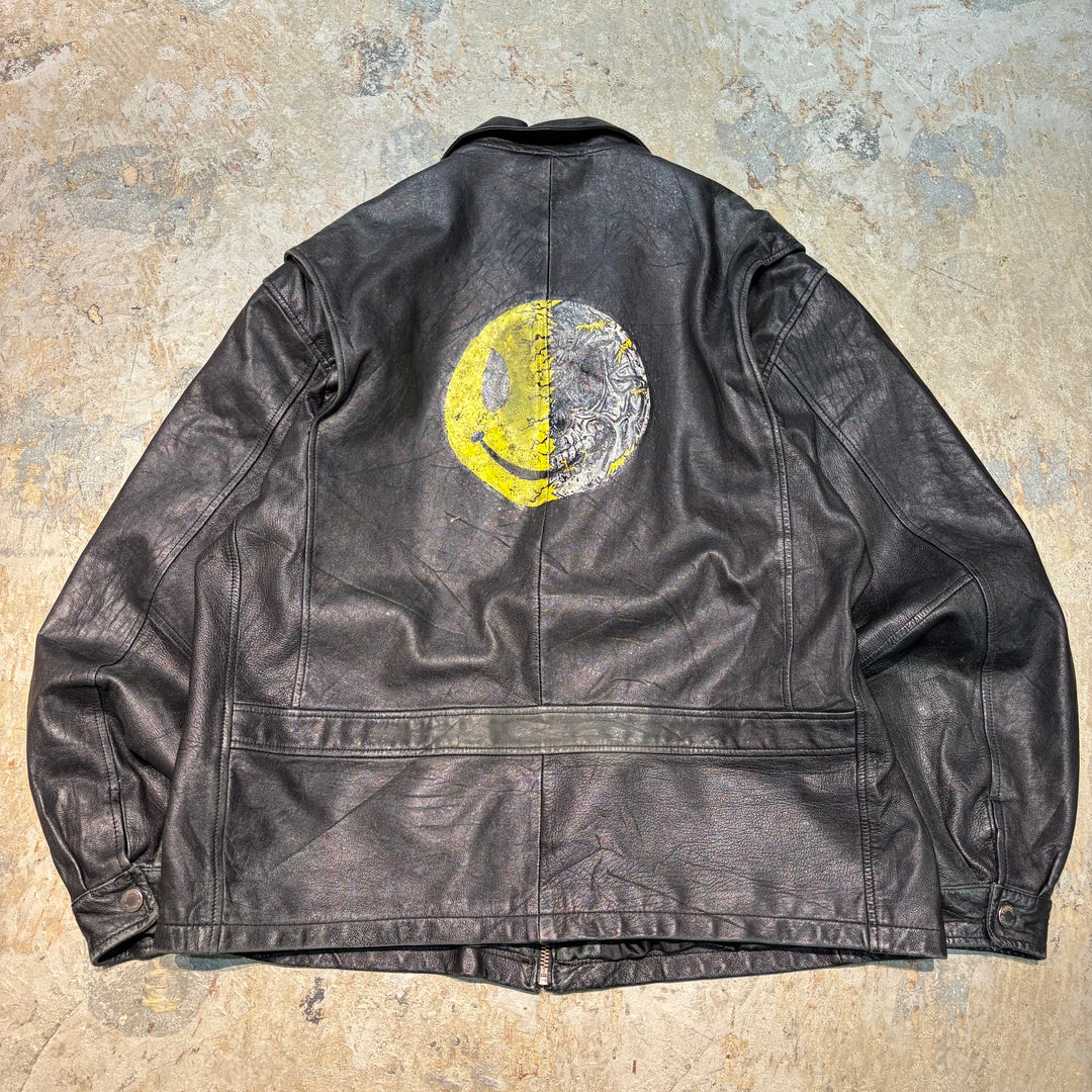 古着 WILSONS LEATHER/ ウィルソンズレザー/ 本革ジップアップレザージャケット/ 牛革/ サイズXL