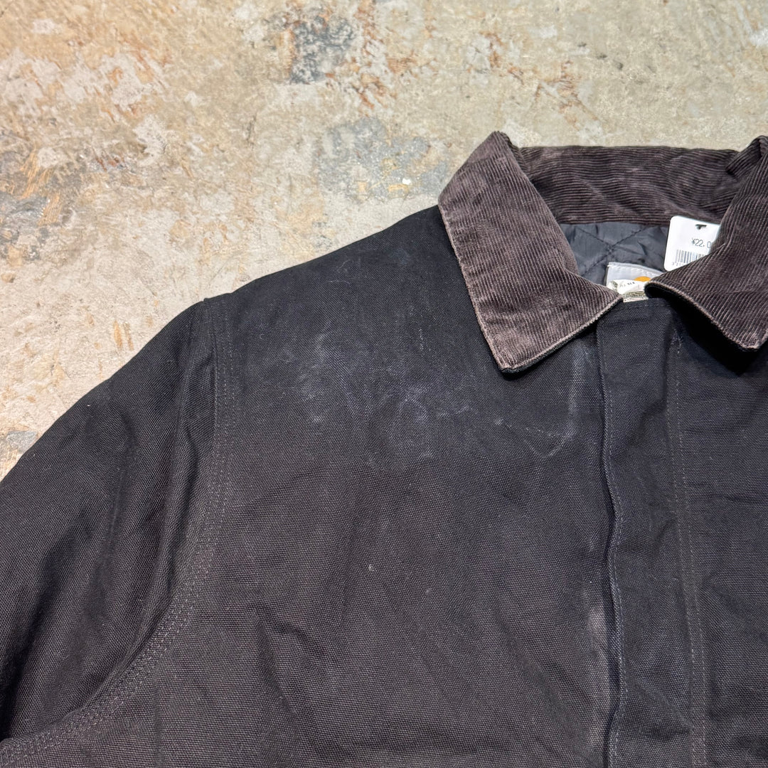 古着 USA製 Carhartt/ カーハート/ トラディショナルジャケット/ ダック地/ 裏地キルティング/ 襟コーデュロイ/ サイズXXXL相当