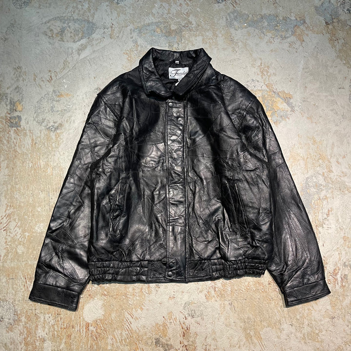 #2027 Unknow 古着/Leather jacket/フルジップレザージャケット/サイズXL