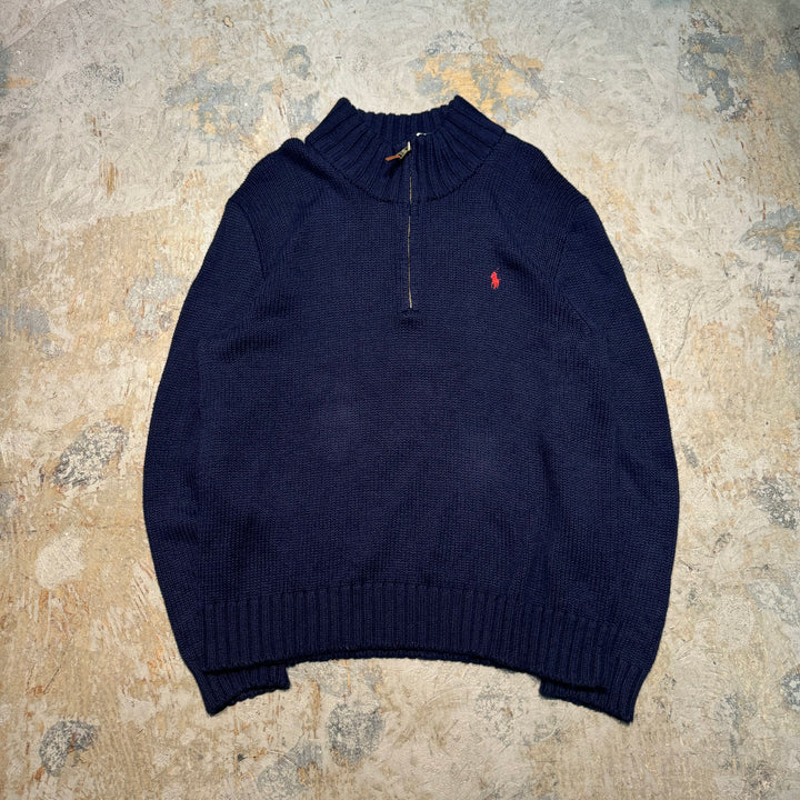 古着 POLO by Ralph Lauren/ ポロ バイ ラルフローレン/ ハーフジップニットセーター/ サイズL