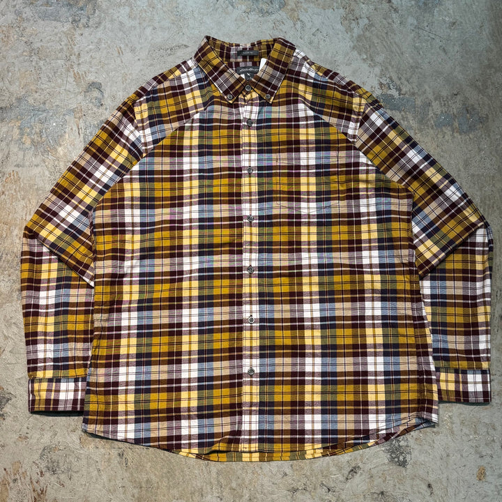古着 Eddie Bauer/ エディー･バウアー/  ボタンダウン長袖シャツ/ チェック柄/ サイズXL