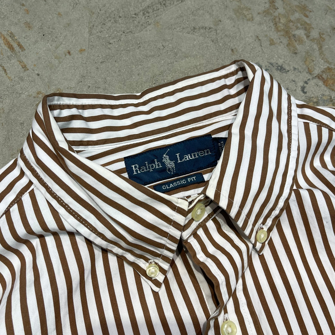 #4326 Ralph Lauren/ラルフローレン L/S B.D Shirts/ボタンダウンシャツ/CLASSIC FIT/ストライプ/サイズXL