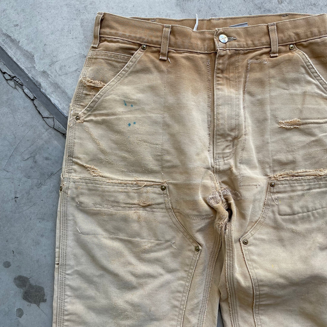 古着 USA製 Carhartt/カーハート/ダック地ペインターパンツ/ダブルニー/実寸サイズ33×31