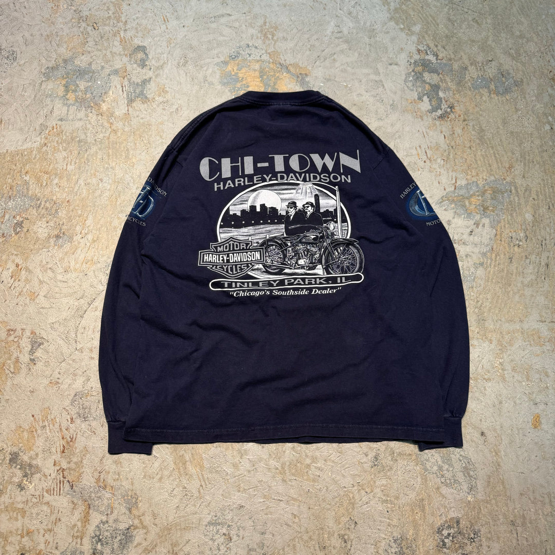 古着 USA製 Harley-Davidson/ハーレーダビッドソン/ プリントロングTシャツ/ サイズL