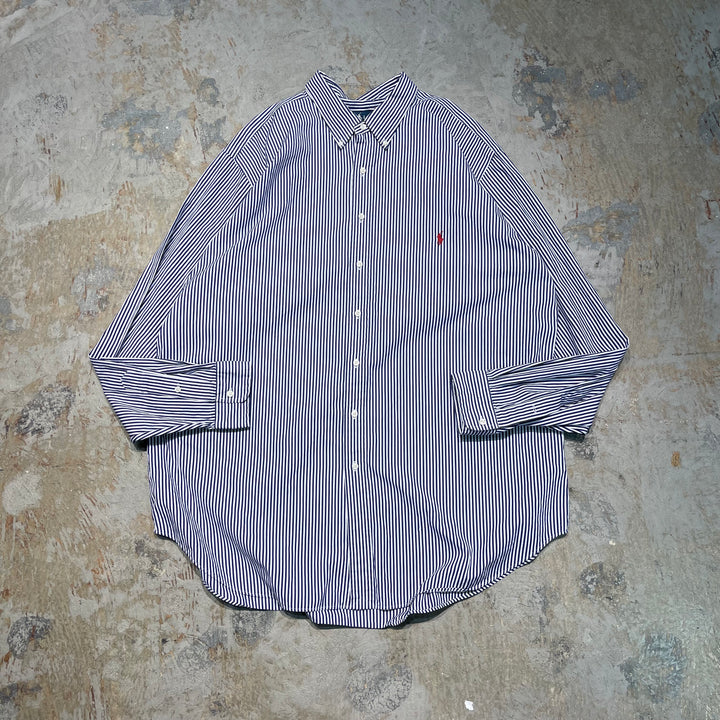 #4325 Ralph Lauren/ラルフローレン L/S B.D Shirts/ボタンダウンシャツ/CUSTOM FIT/ストライプ/サイズ3XXL