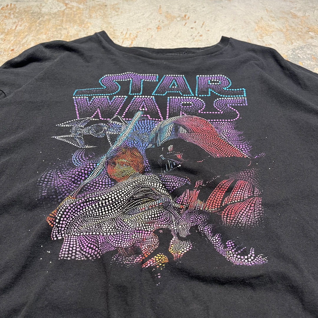 #4628 古着 STAR WARS/スターウォーズ/short sleeve print t-shirt Tee/半袖プリントTシャツ/シングルステッチ/ダース・ベイダー/サイズ2XL