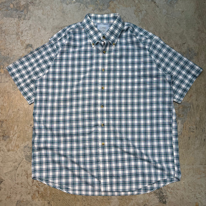 古着 L.L.Bean/ エルエルビーン/  ボタンダウン半袖シャツ/ チェック柄/ サイズXL