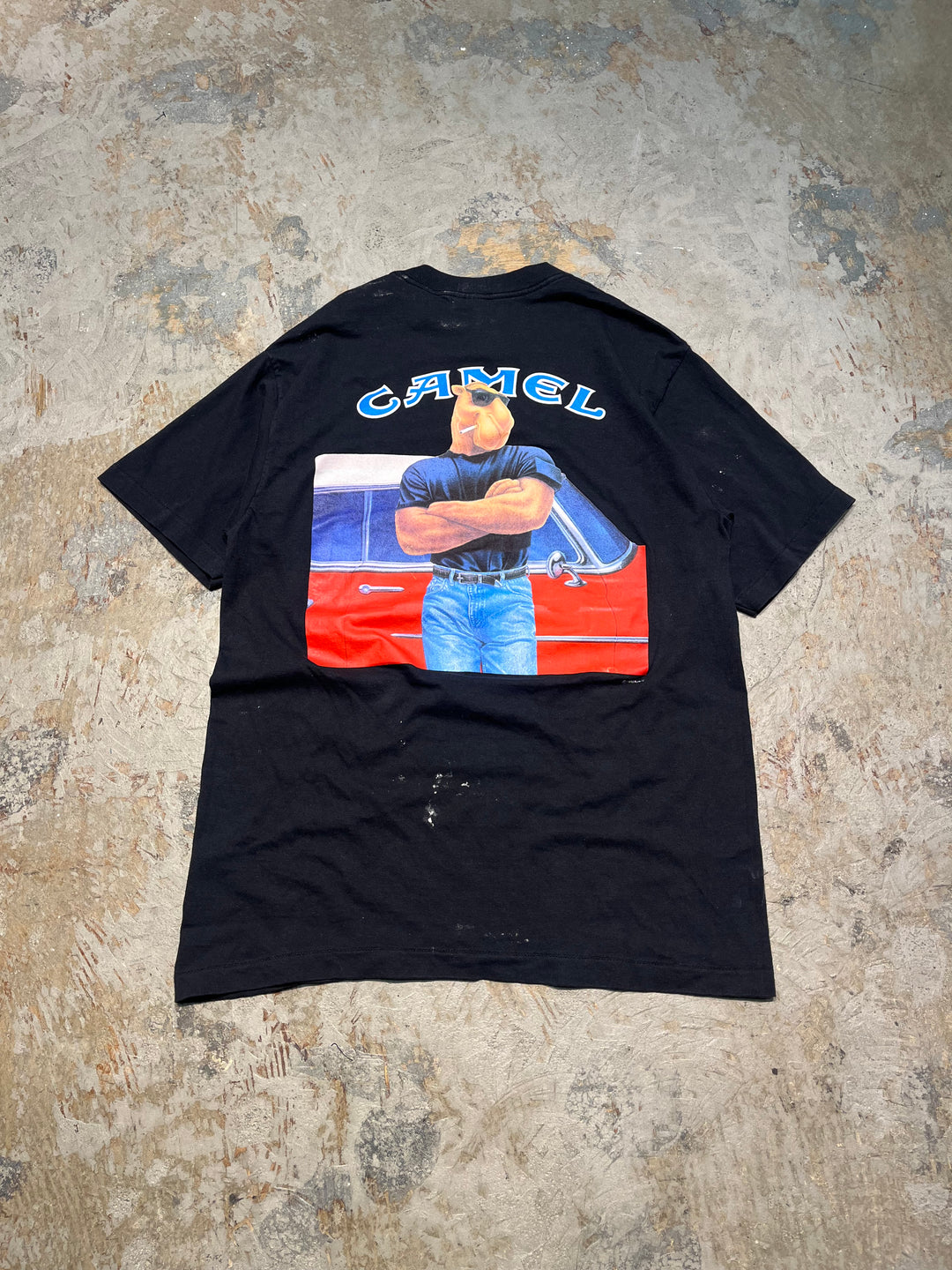 #MA136 古着 93's CAMEL/キャメル/タバコ/ヴィンテージ シングルステッチ Tシャツ/サイズL