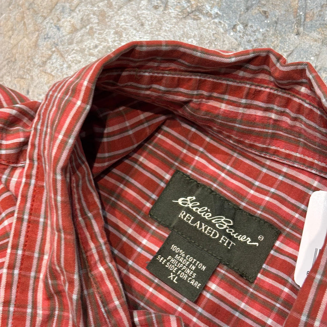古着 Eddie Bauer/エディー･バウアー/ ボタンダウン半袖シャツ/ チェック柄/ サイズXL