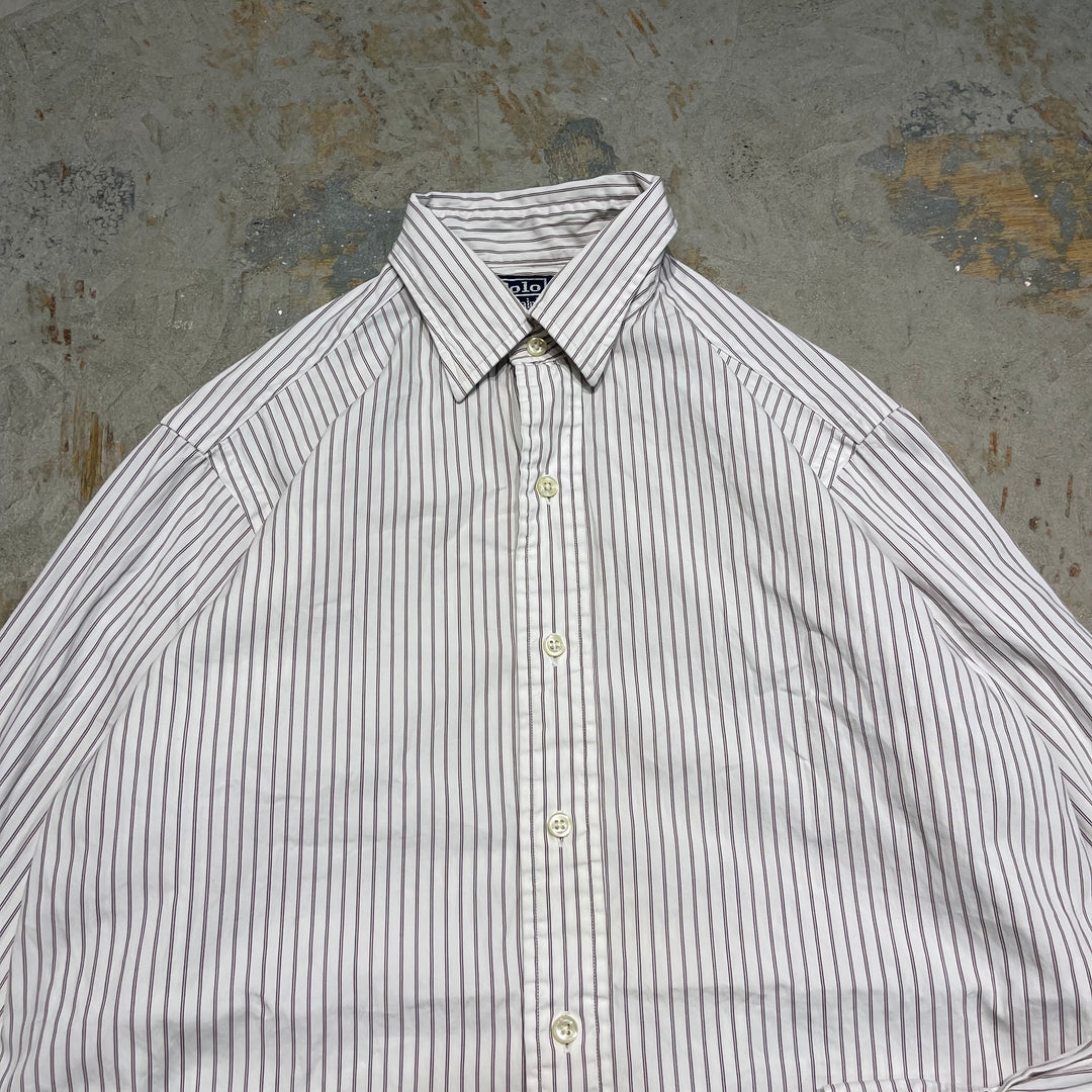 #4331 Ralph Lauren/ラルフローレン L/S Regular collar Shirts/レギュラーカラーシャツ/ANDREW CLASSIC FIT/ストライプ柄/サイズ15 32/33