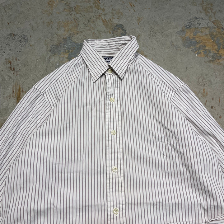 #4331 Ralph Lauren/ラルフローレン L/S Regular collar Shirts/レギュラーカラーシャツ/ANDREW CLASSIC FIT/ストライプ柄/サイズ15 32/33
