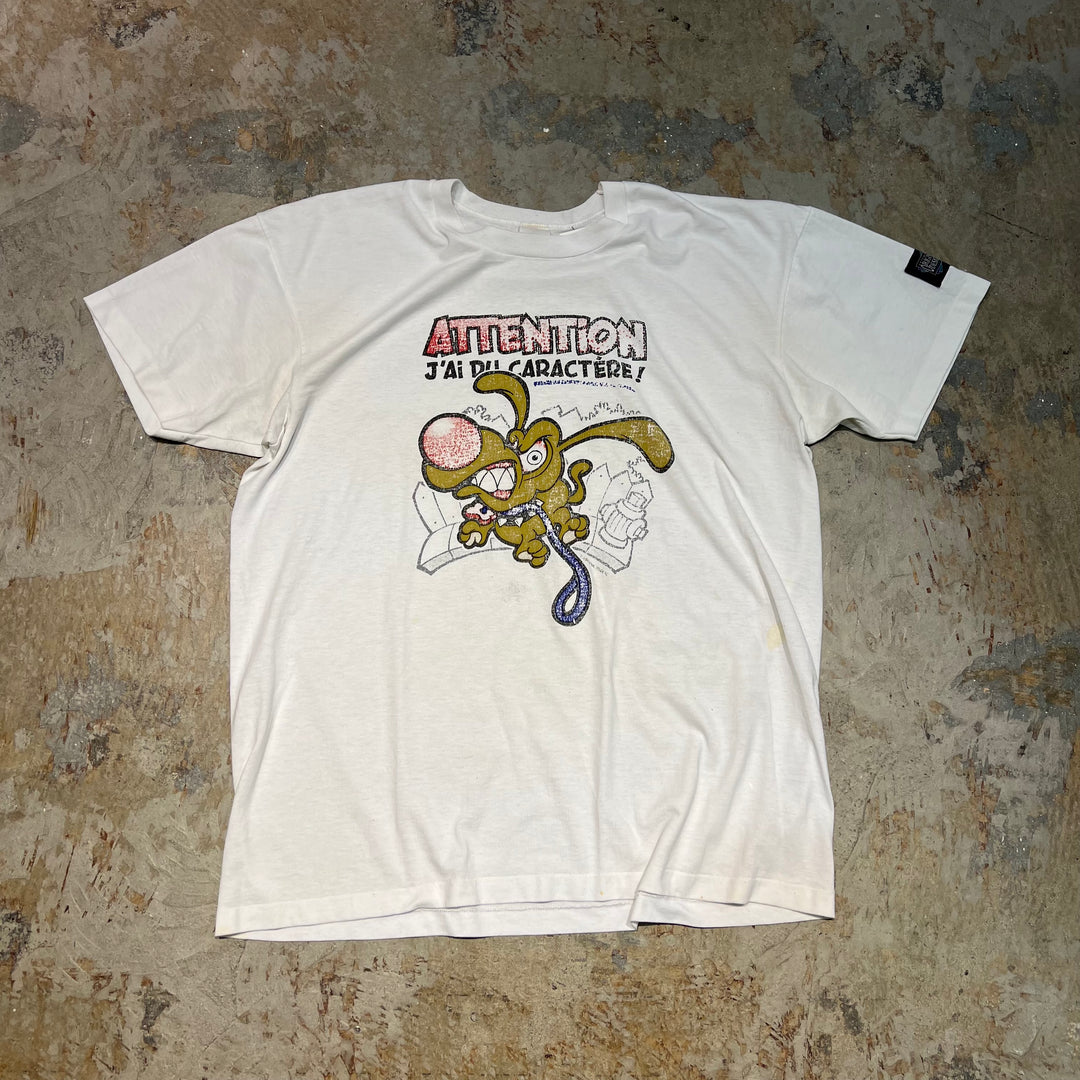 古着 ATTENTION/私には性格が違う！/ヴィンテージ シングルステッチ プリントTシャツ/サイズXL