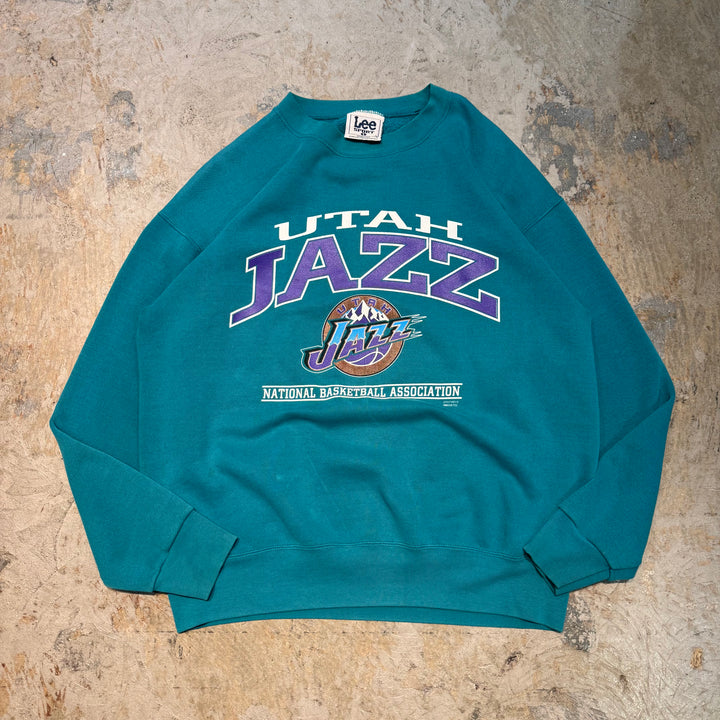 古着 USA製 90's Lee/ リー/ NBA/ UTAH JAZZ/ ユタ ジャズ /クルーネックスウェット/ サイズL