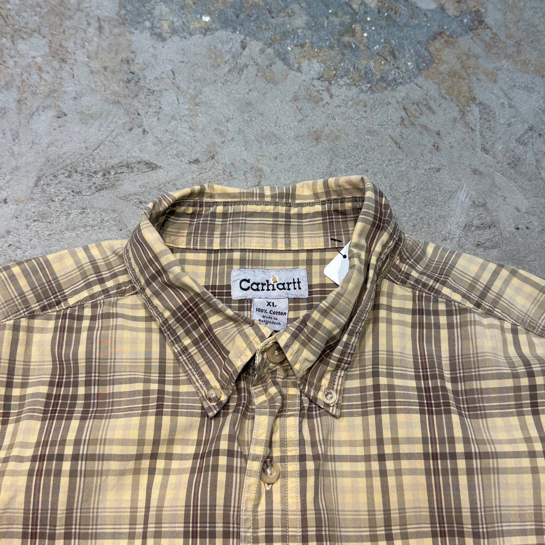 古着 carhartt/ カーハート/ ボタンダウン半袖シャツ/ チェック柄/ サイズXL