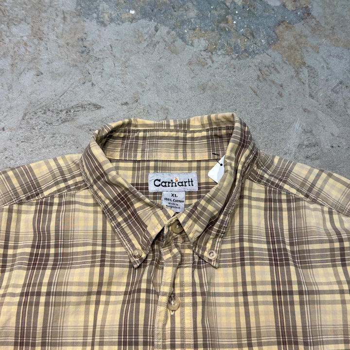 古着 carhartt/ カーハート/ ボタンダウン半袖シャツ/ チェック柄/ サイズXL