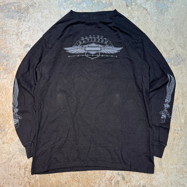 古着 USA製 Harley-Davidson/ハーレーダビッドソン/ ロングスリーブプリントTシャツ/サイズXL