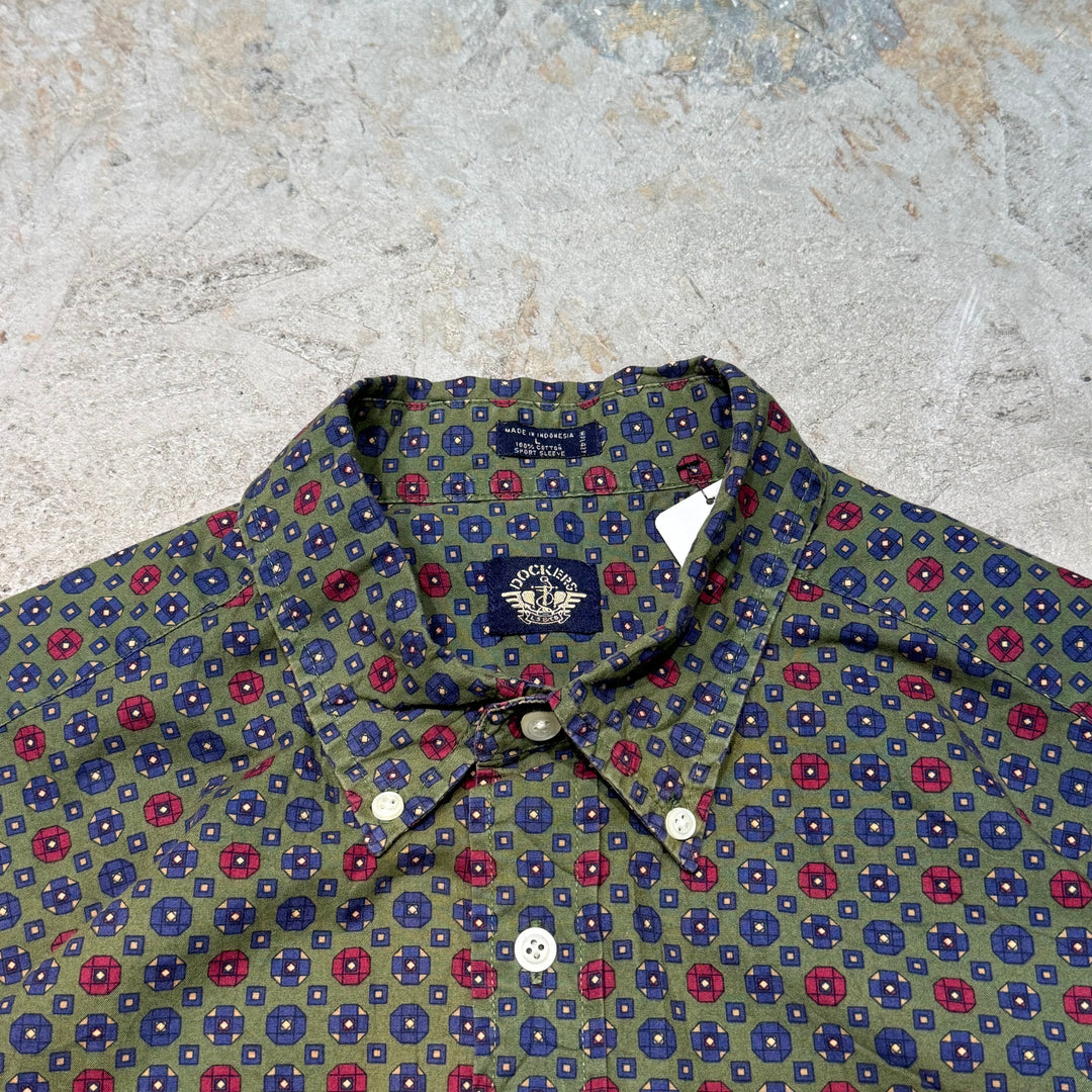 古着 DOCKERS/ ドッカーズ /  ボタンダウン半袖シャツ/ 総柄/ サイズL