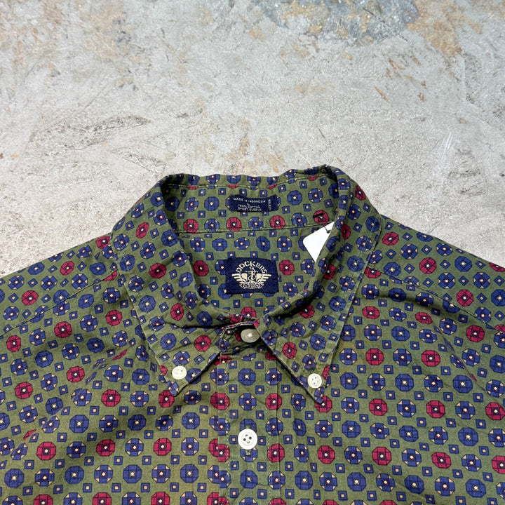 古着 DOCKERS/ ドッカーズ /  ボタンダウン半袖シャツ/ 総柄/ サイズL