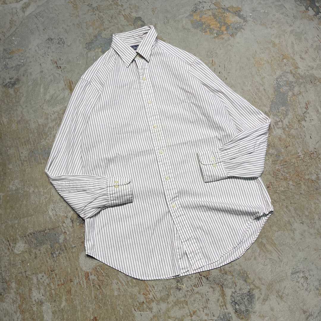 #4331 Ralph Lauren/ラルフローレン L/S Regular collar Shirts/レギュラーカラーシャツ/ANDREW CLASSIC FIT/ストライプ柄/サイズ15 32/33